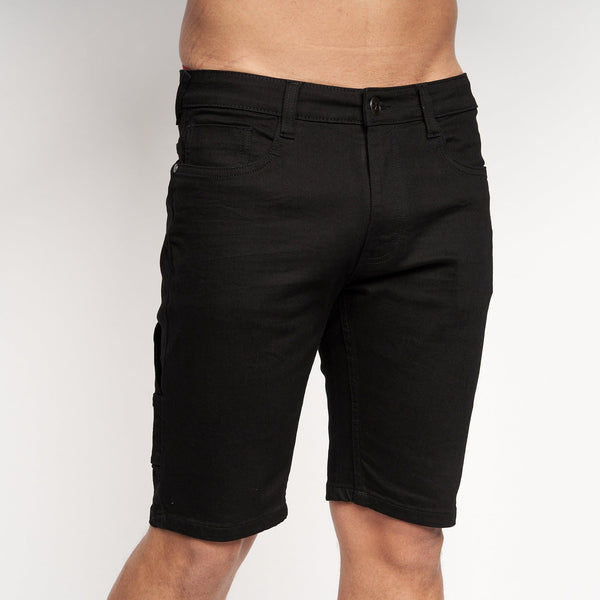 crosshatch Carpenter Denim Shorts Black Wash