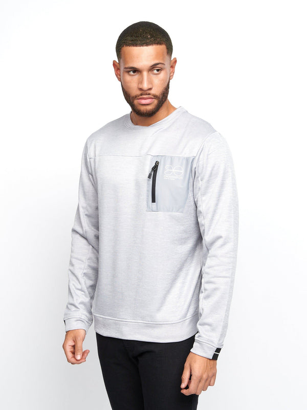 Crosshatch Catmoore Crew Tracktop Grey
