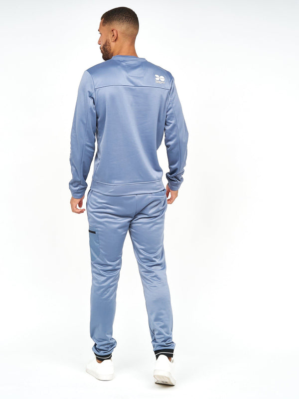 Crosshatch Catmoore Crew Tracktop Steel Blue