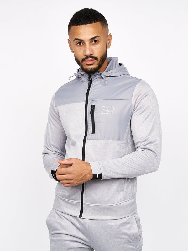 Crosshatch Catmoore Zip Thru Tracktop Grey