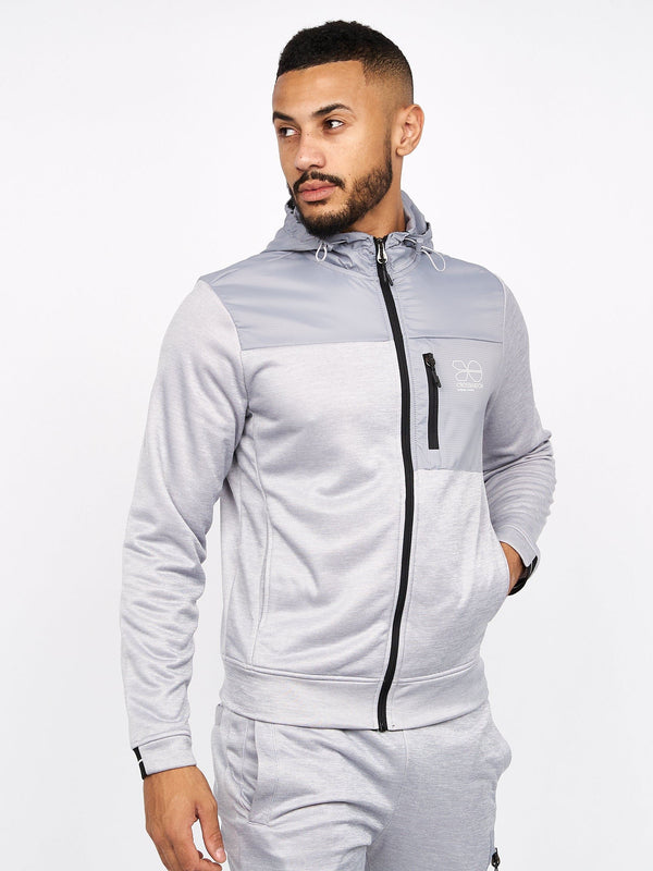 crosshatch Catmoore Zip Thru Tracktop Grey