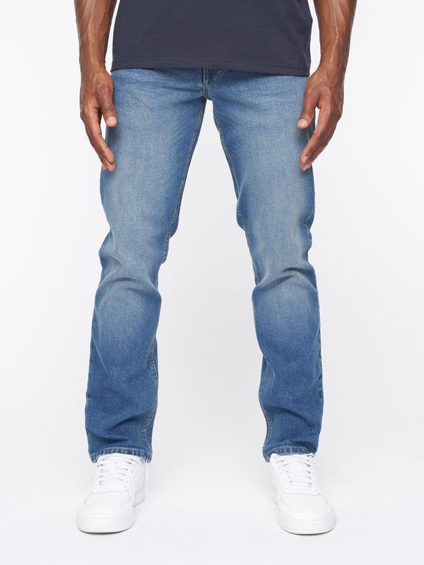 Crosshatch Chas Straight Fit Jeans Mid Wash