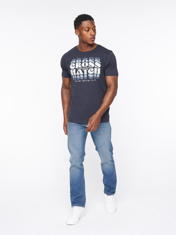 Crosshatch Chas Straight Fit Jeans Mid Wash