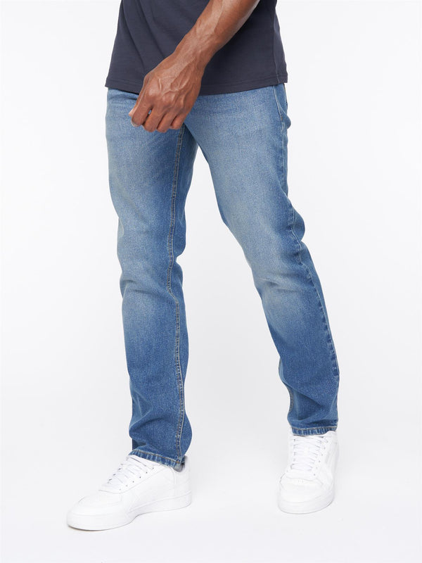 Crosshatch Chas Straight Fit Jeans Mid Wash