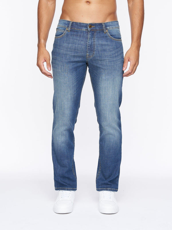 crosshatch Chas Straight Fit Jeans Mid Wash