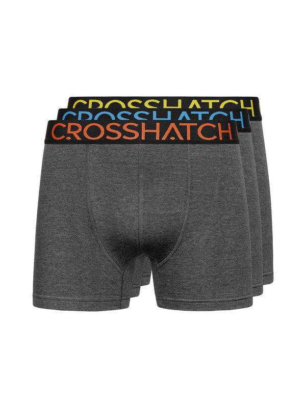 Crosshatch Chasma Boxers 3pk Charcoal Marl