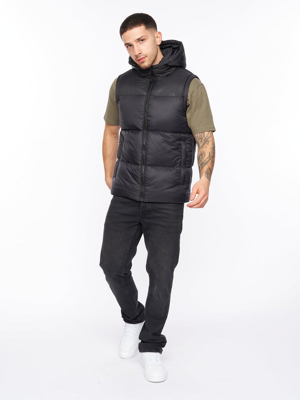 Crosshatch Chemerley Hooded Gilet Black