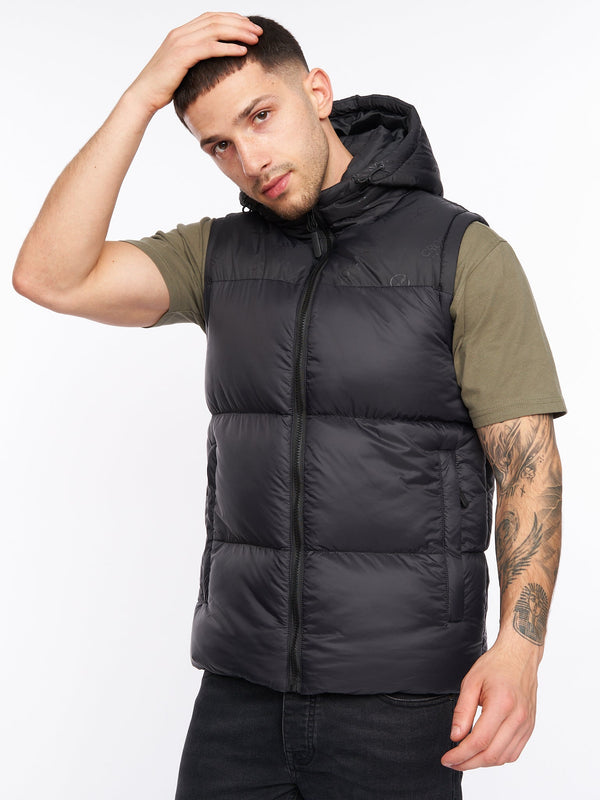 crosshatch Chemerley Hooded Gilet Black
