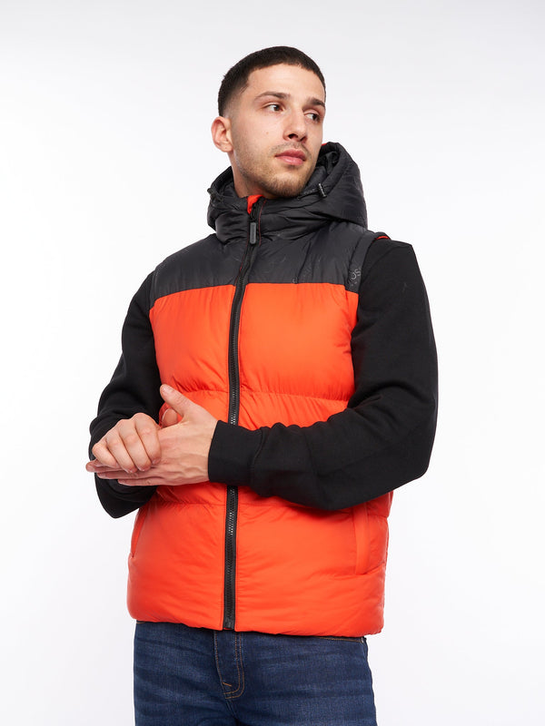 crosshatch Chemerley Hooded Gilet Orange