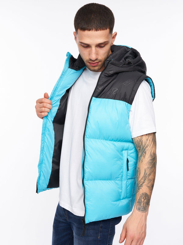 Crosshatch Chemerley Hooded Gilet Turquoise