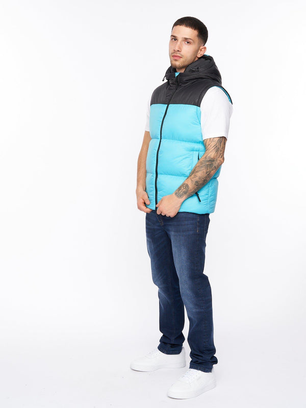 Crosshatch Chemerley Hooded Gilet Turquoise