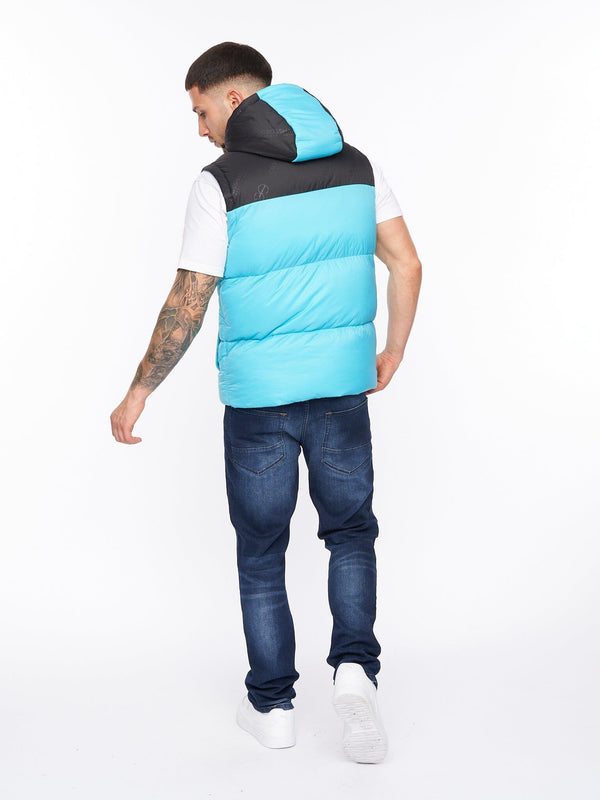 Crosshatch Chemerley Hooded Gilet Turquoise