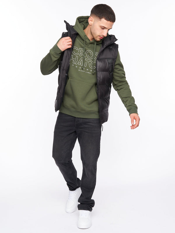 Crosshatch Craystore Hooded Gilet Black