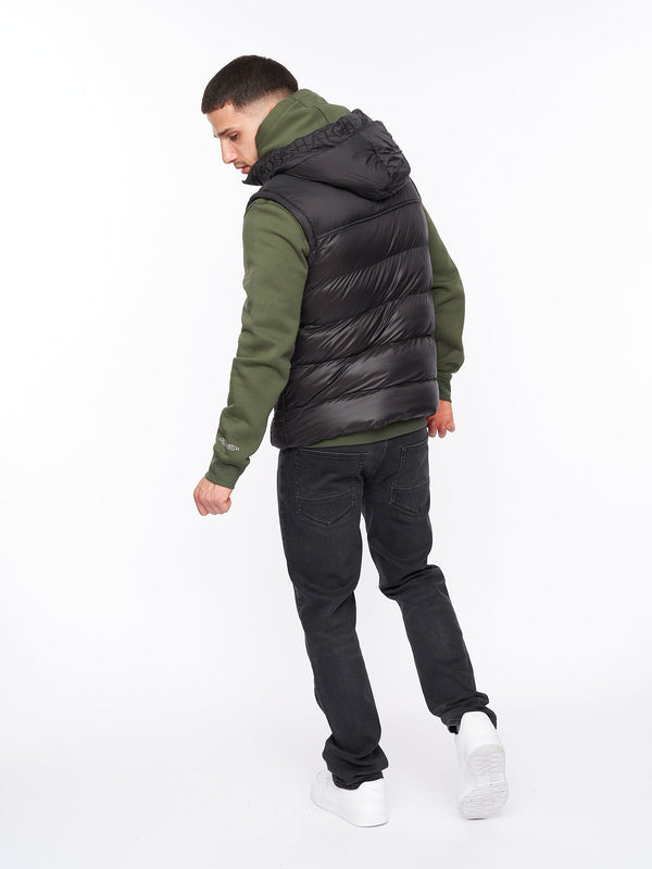 Crosshatch Craystore Hooded Gilet Black
