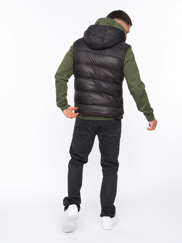Crosshatch Craystore Hooded Gilet Black