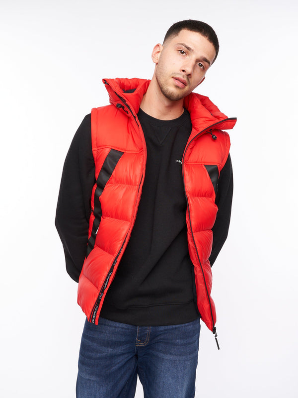 Crosshatch Craystore Hooded Gilet Red
