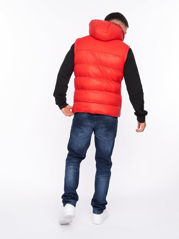 Crosshatch Craystore Hooded Gilet Red