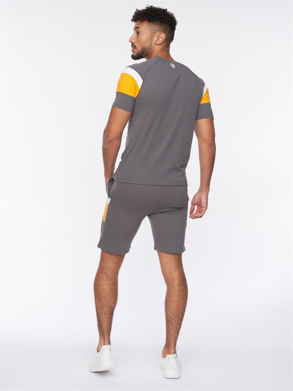 Crosshatch Cremland T-Shirt/Shorts Set Dark Grey