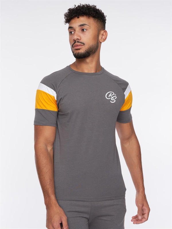 Crosshatch Cremland T-Shirt/Shorts Set Dark Grey