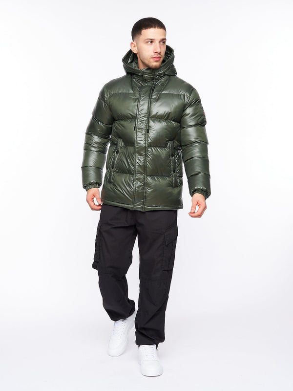 Crosshatch Crosswell High Shine Jacket Dark Olive