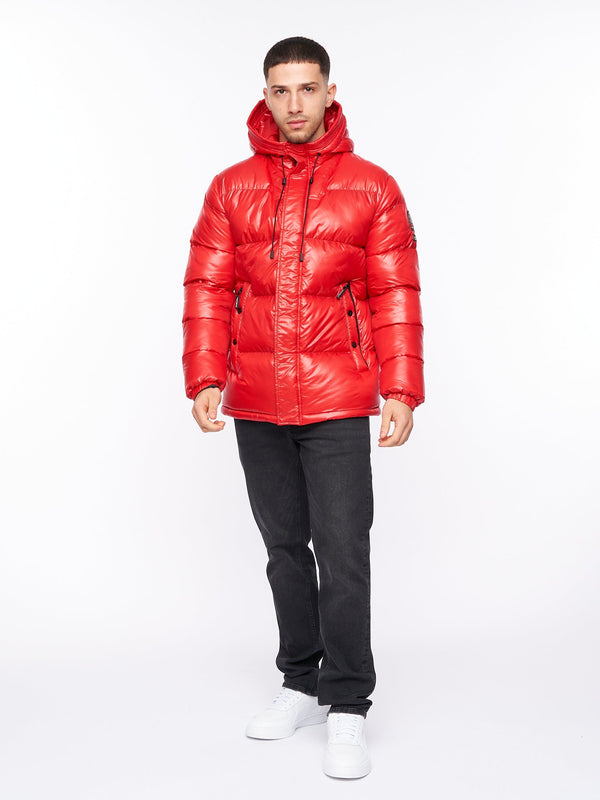 Crosshatch Crosswell High Shine Jacket Red