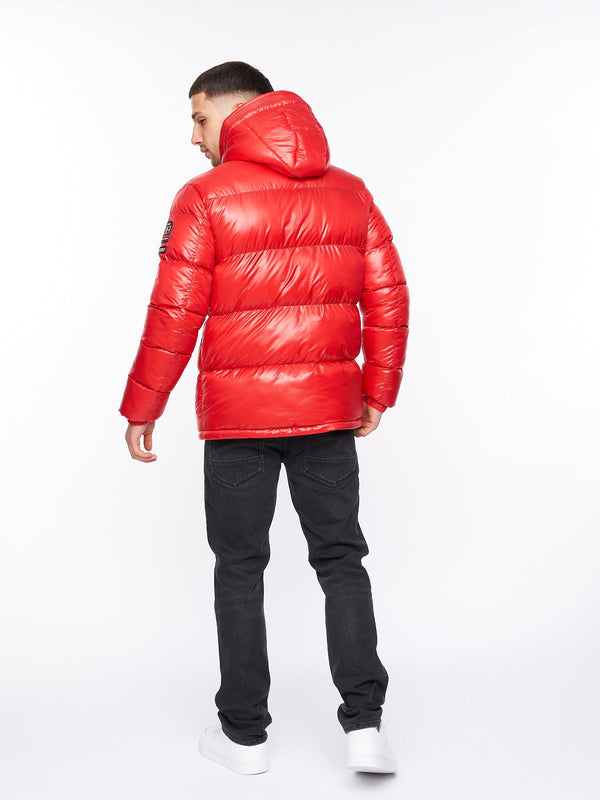 Crosshatch Crosswell High Shine Jacket Red