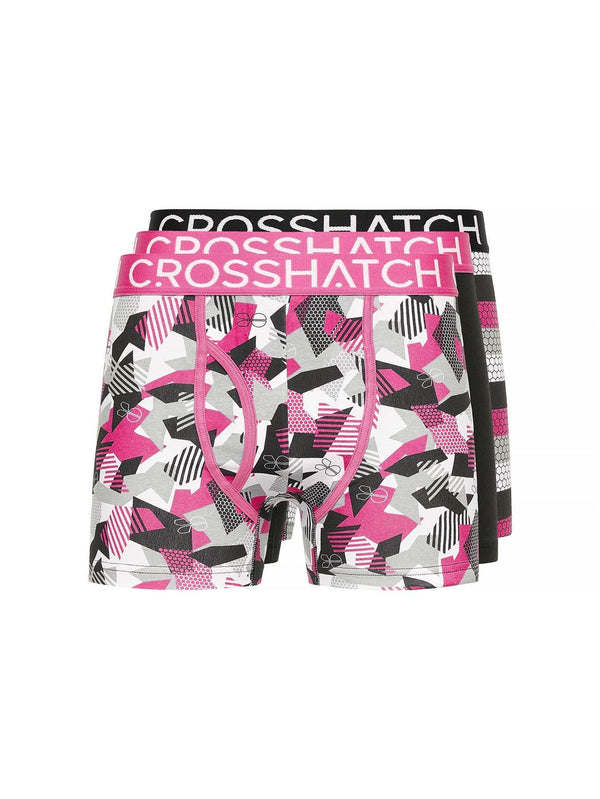 crosshatch Crystaline Boxers 3pk Fuschia