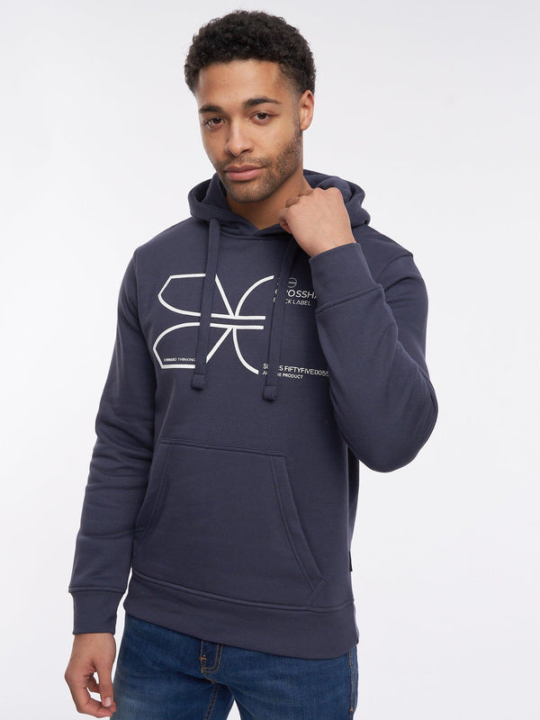 crosshatch Cutups Hoodie Navy