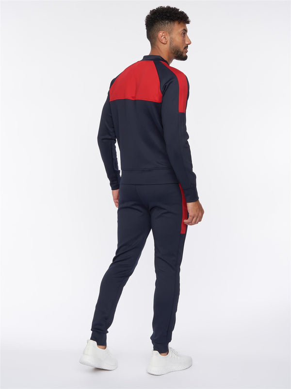 Crosshatch Daxton Tracksuit Navy/Red