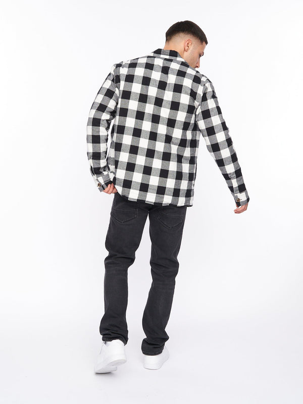 Crosshatch Demaro Check Lined Overshirt Black