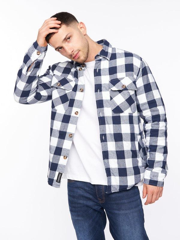 Crosshatch Demaro Check Lined Overshirt Navy