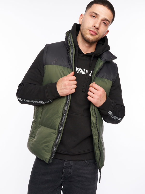 Crosshatch Demerley Gilet Olive