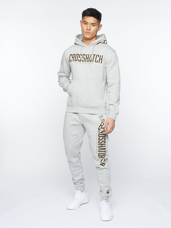 Crosshatch Doddington Hoodie Light Grey Marl