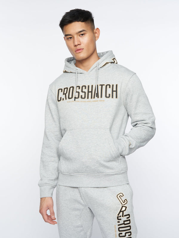 Crosshatch Doddington Hoodie Light Grey Marl