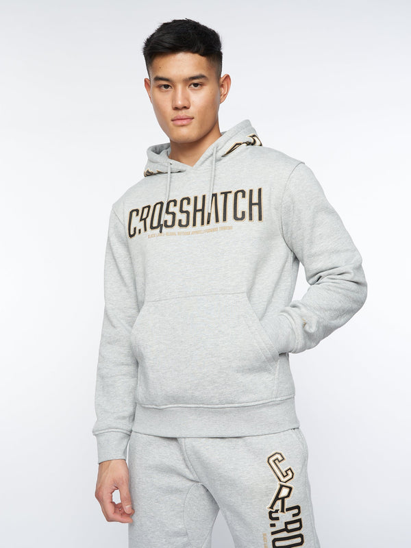 crosshatch Doddington Hoodie Light Grey Marl