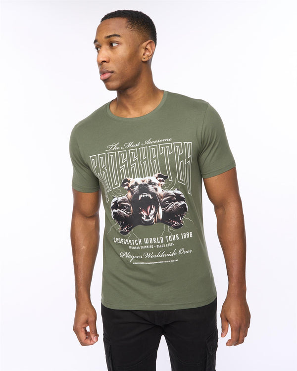 crosshatch Dogz T-Shirt Thyme