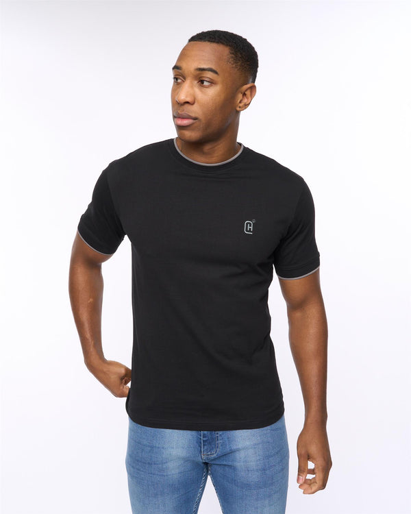 Crosshatch Einstip T-Shirt Black
