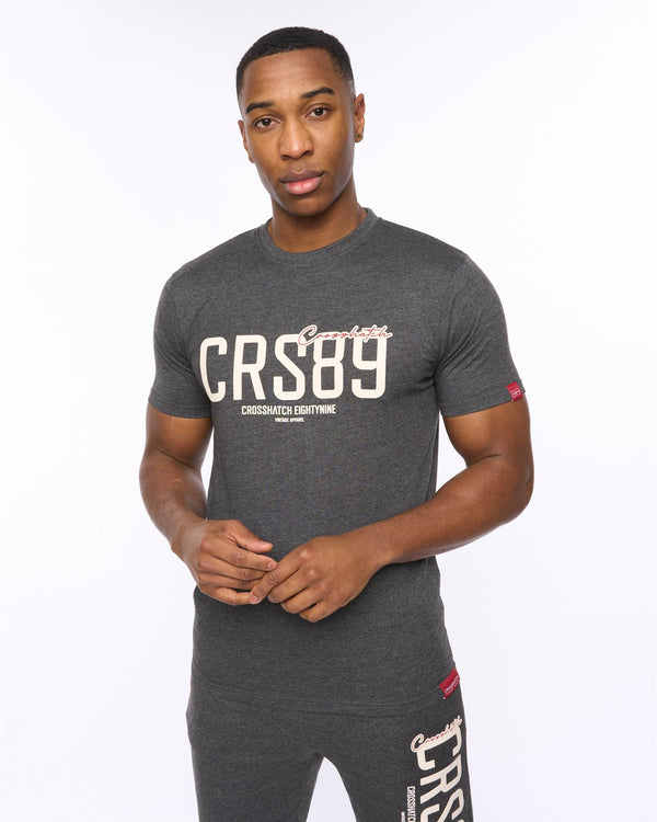 Crosshatch Ellsworth T-Shirt Charcoal Marl