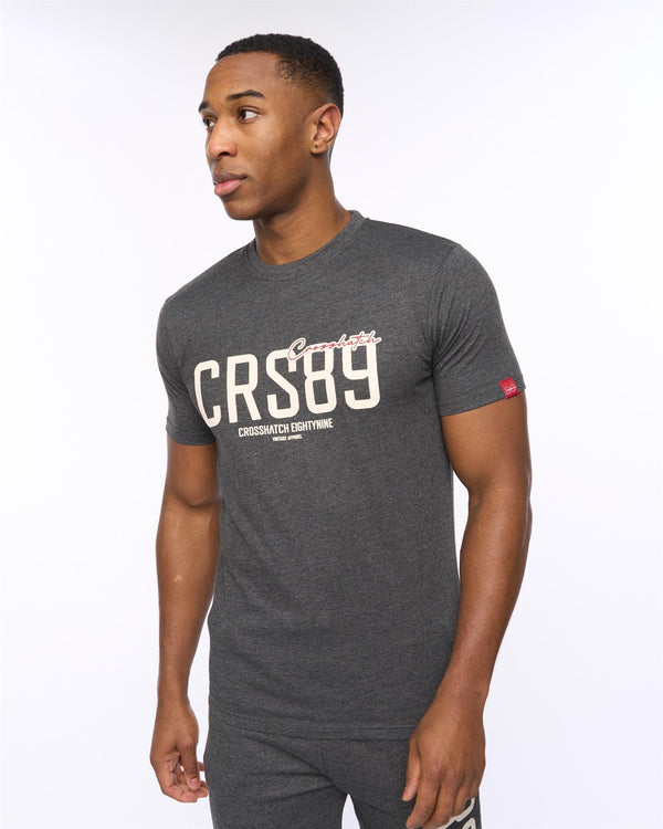 crosshatch Ellsworth T-Shirt Charcoal Marl