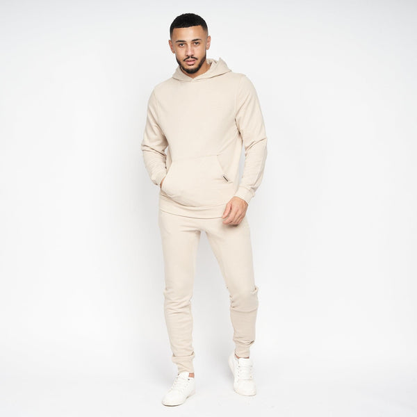 Crosshatch Emmon Hoodie/Jogger Set Stone