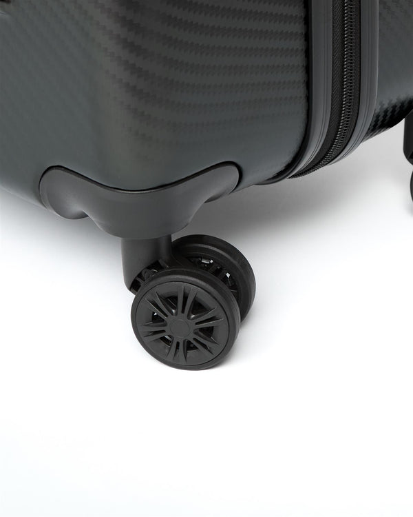 Crosshatch Escapade Embossed Suitcase 3pk Black