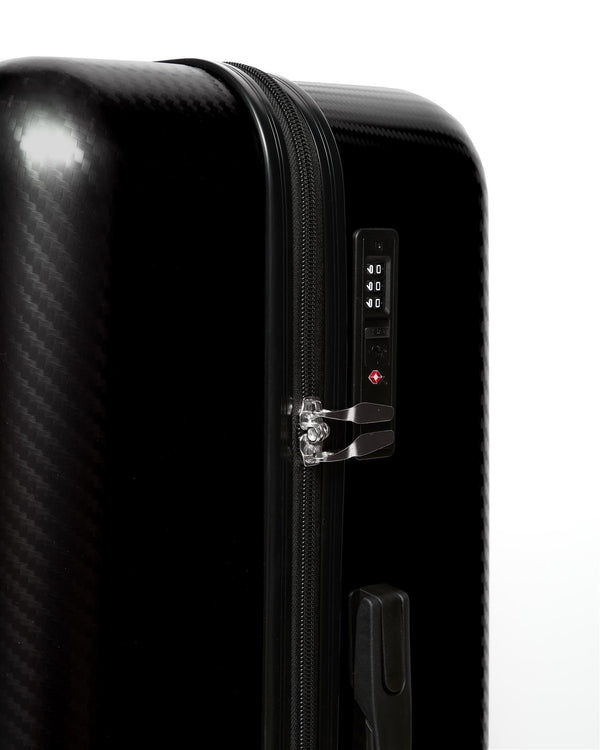 Crosshatch Escapade Embossed Suitcase 3pk Black