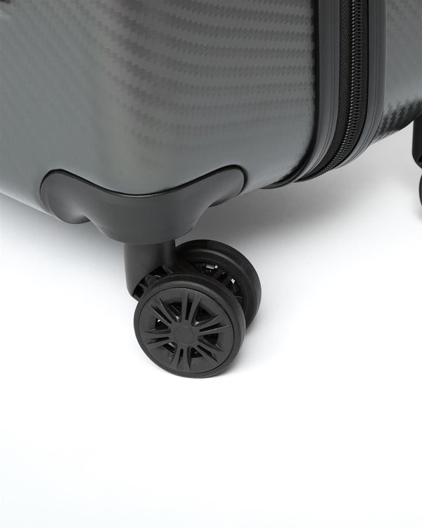 Crosshatch Escapade Embossed Suitcase 3pk Charcoal