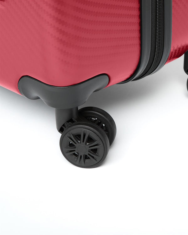 Crosshatch Escapade Embossed Suitcase 3pk Dark Red