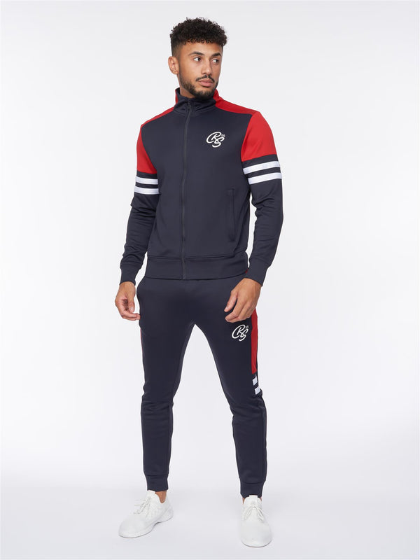 Crosshatch Ezra Tracksuit Navy/Red