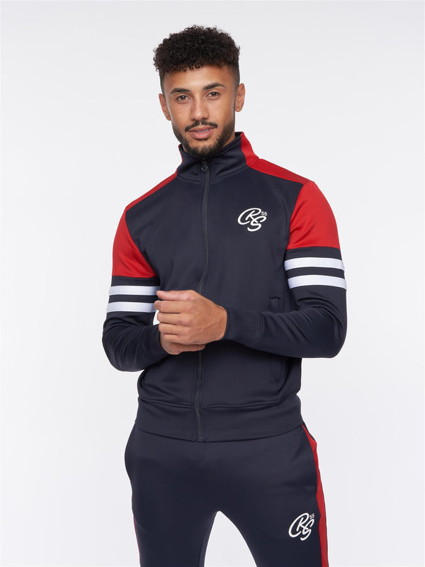 Crosshatch Ezra Tracksuit Navy/Red