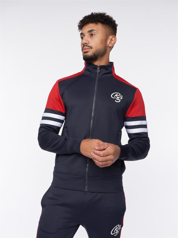 Crosshatch Ezra Tracksuit Navy/Red