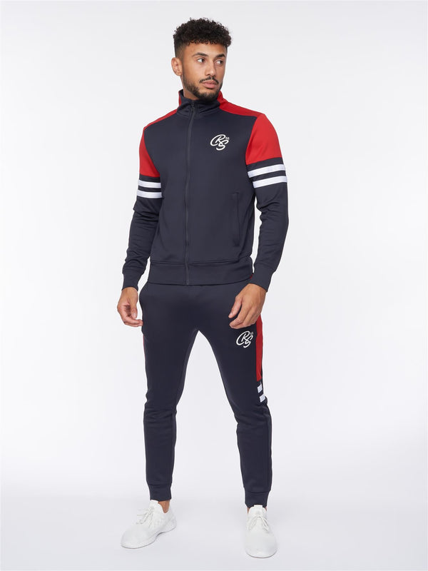 crosshatch Ezra Tracksuit Navy/Red