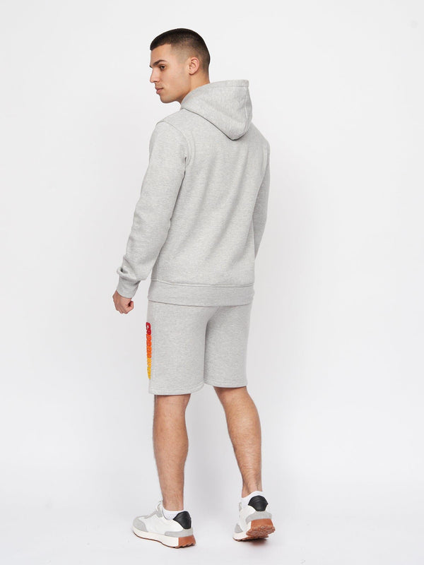 Crosshatch Flocked Hoodie Grey Marl