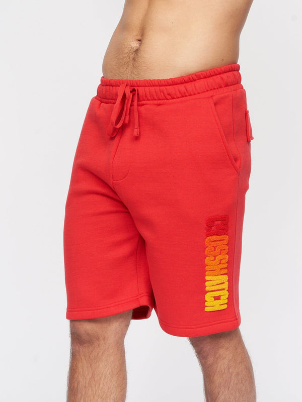 Crosshatch Flocked Shorts Red